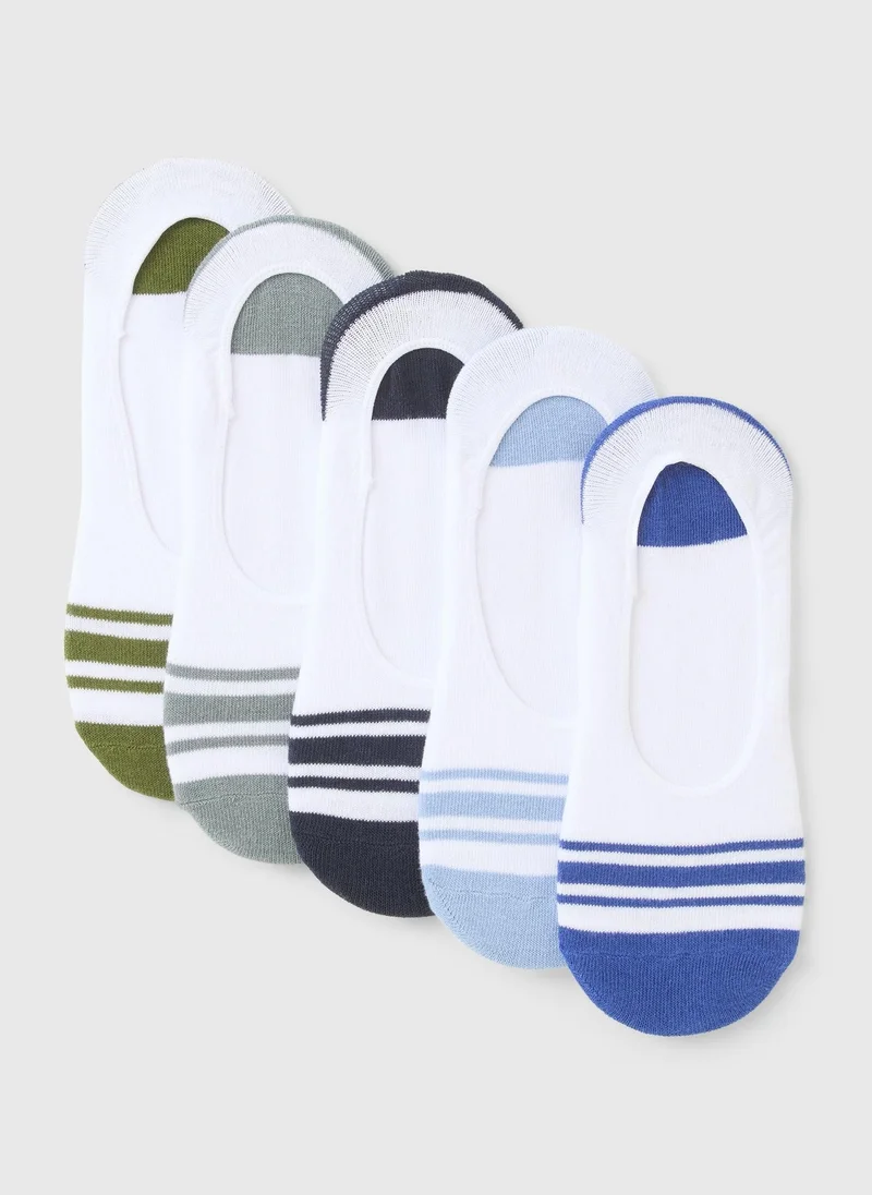 ماتلان 5 Pack White Invisible Trainer Liner Socks
